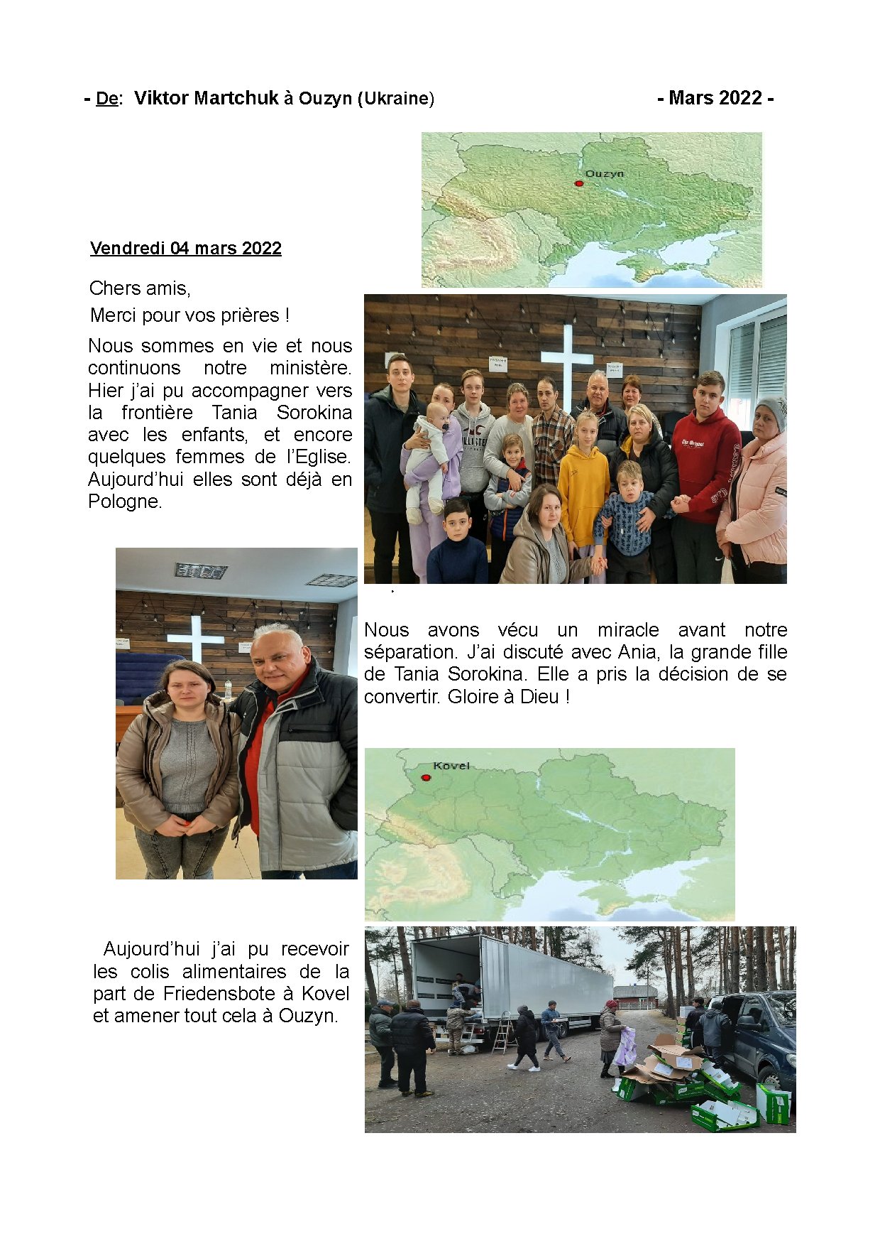 Couverture de N° 17 Lettre de Nouvelles de Viktor Martchuk a Ouzyn Ukraine 23 03 2022