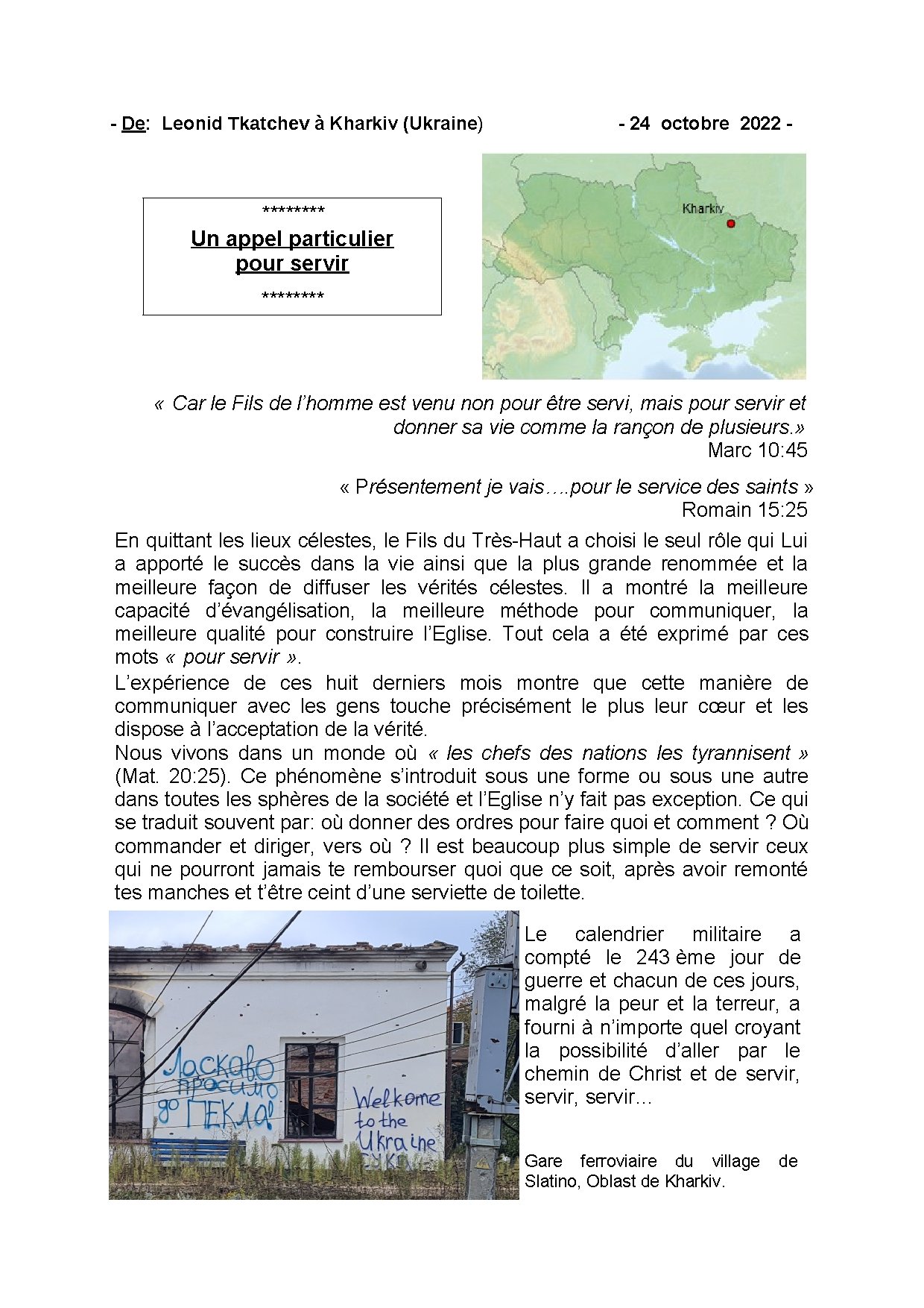 Couverture de N° 24 Lettre de Nouvelles de Leonid Tkatchev Un appel particulier pour servir 24 10 2022