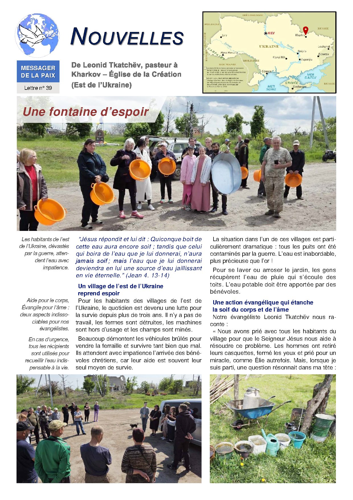 Couverture de N° 39 Lettre de Nouvelles de Leonid Tkatchev Ukraine Une fontaine despoir 15 11 2025